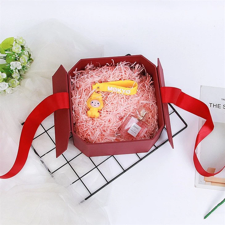Octagon Gift Box With Ribbon Closure